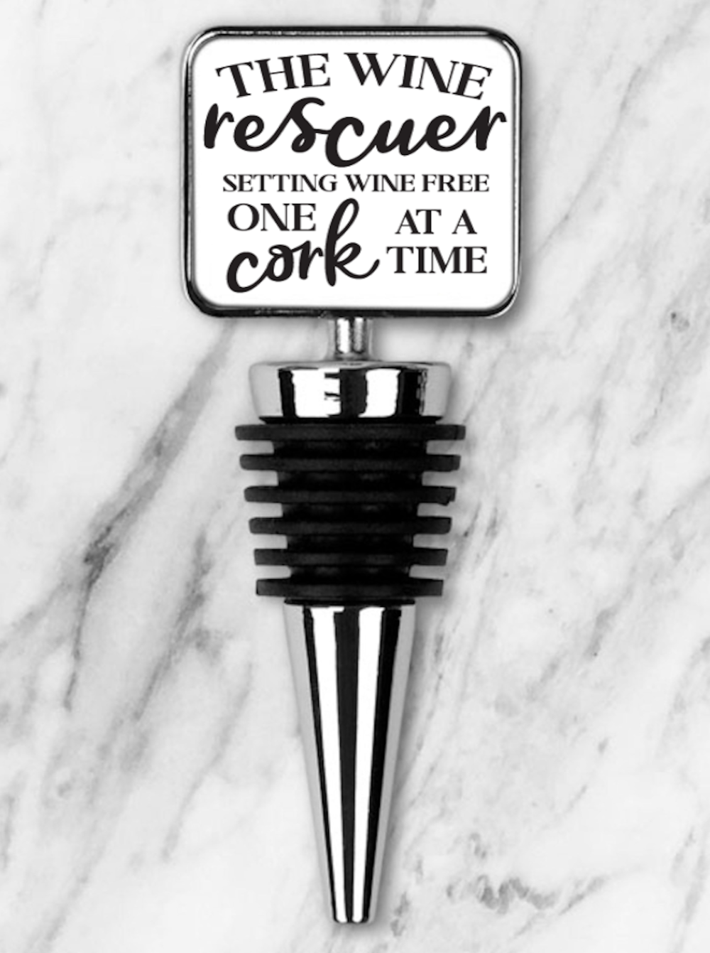 The Wine Rescuer ... Rectangle Bottle Stopper, Bottle Stopper - Click Image to Close